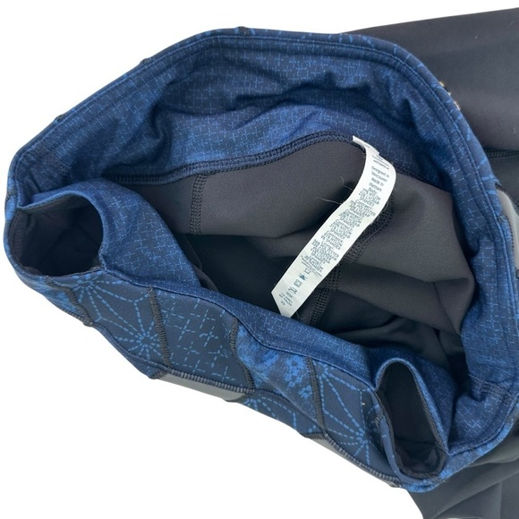 Lululemon Run Inspire Crop II tights black blue gray leggings 6 yoga pants - Picture 7 of 11